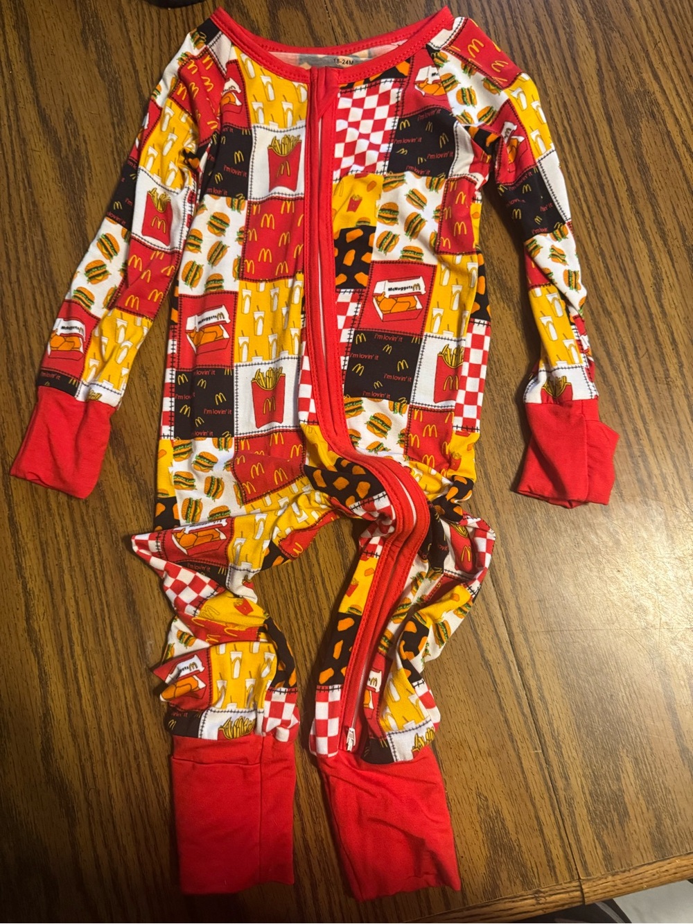 McDonald's Kids Red & Yellow One-Piece bamboo zippy